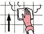 フキペットを水にぬらし、絞ったものでさっと拭きます。