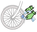 自転車のサビ落としに