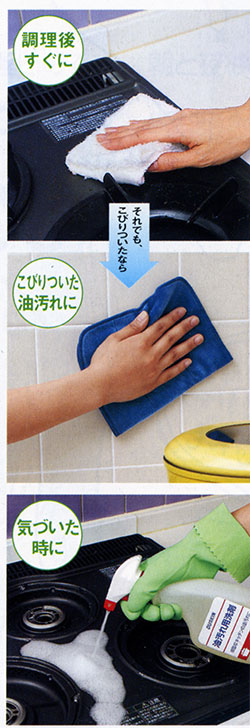 油汚れに強いおそうじグッズを活用
